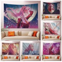 Darling in the FranXX Zero Two  Tapestry Tapestry Art Printing Indian Buddha Wall Decoration Witchcraft Bohemian Hippie Decor Knitting  Crochet