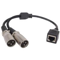 สายเคเบิลตัวแปลงเครือข่าย Short Connector Xlr 3ขาตัวผู้กับ Rj45ตัวเมียขนาด25ซม.