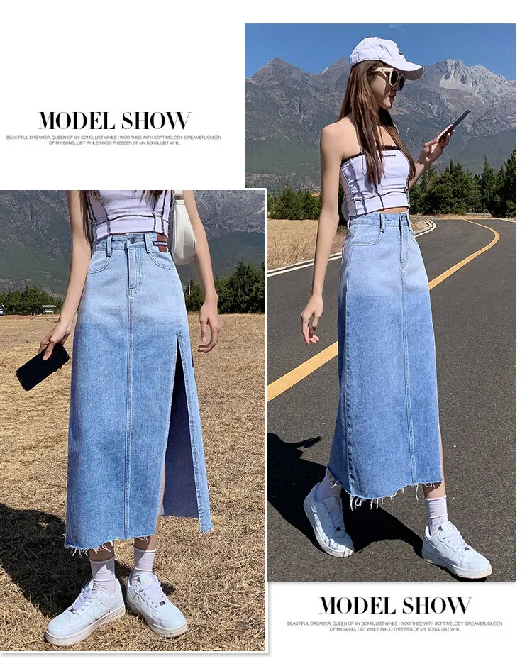 Knee length denim on sale skirt queen size