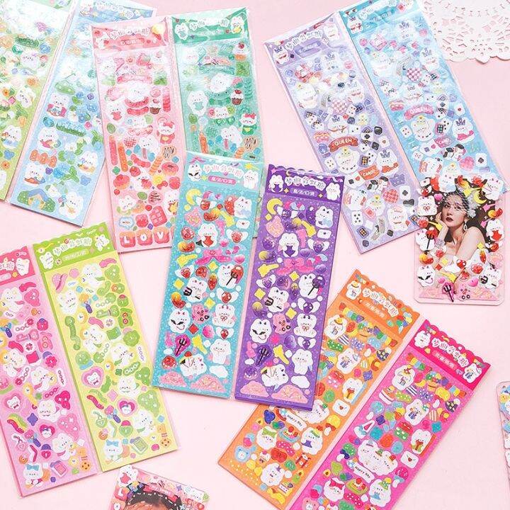 2-sheets-cute-rainbow-color-cartoon-decorative-stickers-for-greeting-cards-photo-frames-craft-diy-scene-collage-stickers-labels