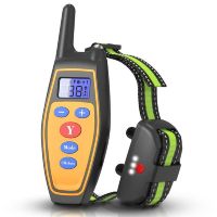 Rechargeable IP67 Waterproof Dog Training Collar Automatic Anti-Barking Electric Shock Collar With Remote Control &amp; LCD Display