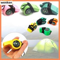 WENKEN เข็มทิศขนาดเล็ก9สีอุปกรณ์เดินป่าตั้งแคมป์3ชิ้น,เข็มทิศ2in1เข็มทิศอเนกประสงค์นกหวีดกลางแจ้ง