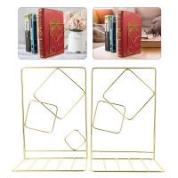 Chaoshihui 2PCS Metal Bookends ห้องครัวเครื่องใช้ในรูปแบบ Bookends Geometry หนังสือยืนเดสก์ท็อป Bookends Decors