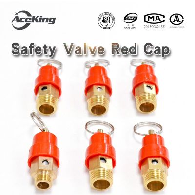 QDLJ-Air Compressor Safety Valve Small Red Cap Small Air Compressor Exhaust Valve Pull Ring Exhaust Valve Relief Valve 8kg2 Points1/4