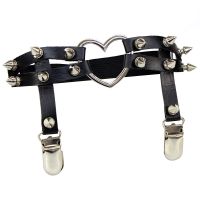 [Cos imitation] 2020 Sexy Rock Garter Belt Rivets Leg Ring Thigh Harness Heart Leather Vintage Suspenders Women Girls Body Jewelry Leg Harness