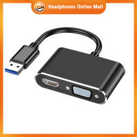 Usb3.0เป็น Hdmi เข้ากันได้ Vga Converter Usb Dock Station Hub 5Gbps อะแดปเตอร์เคเบิ้ลสำหรับโทรศัพท์แล็ปท็อปทีวี