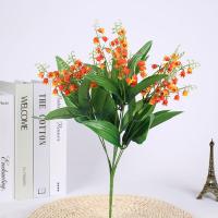 【DT】 hot  7-Head Simulation Lily Of The Valley Bouquet Artificial Plastic Fake Flowers Wedding DIY Flores Home Party Feast Decor Flower