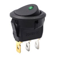 3 Pins ON OFF Push ปุ่ม SPST Toggle Rocker Switch Blue Led Dot Light Round Switch Control Travel Yacht Rocker Switch สำหรับรถยนต์