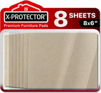 Clever &amp; Easy X-PROTECTOR 8 Pack Premium Felt Furniture Pads 8”x6” Heavy Duty 1/5” Felt Sheets! Cut Furniture Felt Pads for Furniture Feet You Need – Best Furniture Pads for Hardwood Floors Protection!