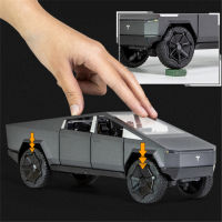 1:24 Tesla Cybertruck Pickup SUV Alloy Car Model Diecast Metal Toy Off-Road Vehicle Truck Sound Light Kids Toy Collection A393