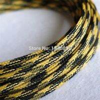 【cw】 5/10/50/200 Meters Black  amp;Yellow High quality 4mm PET Expandable Sleeving High Density Sheathing Plaited Cable Sleeves