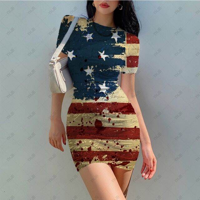 sexy-womens-short-sleeve-dress-o-neck-party-club-flag-print-bodysuit-vestido-2022-vintage-midi-dress-casual-dress