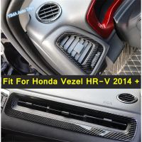 แดชบอร์ดด้านเครื่องปรับอากาศ AC O Utlet Vent ปกชุดตัด5ชิ้นสำหรับฮอนด้า Vezel HR-V 2014-2020รถอานิสงส์โรยหน้าอุปกรณ์เสริม