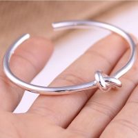 Wonderful beautiful silver S999 double knot bracelet together forever female fashion han edition joker couples lovers