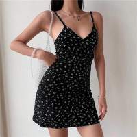 2023 Dresses Beach Bodycon Strap Spaghetti Sleeveless Street High Sexy Women for Dress Mini Cami v-neck Print Floral Vintage