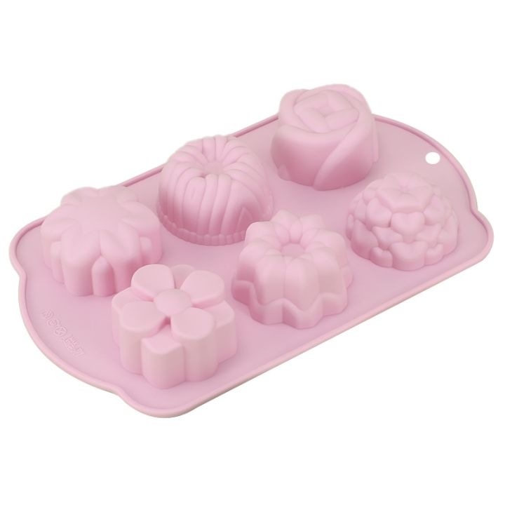 silicone-6-holes-mix-style-flower-rose-cake-ice-cream-chocolate-mold-soap-3d-cupcake-bakeware-baking-dish-cake-pan-muffin-mould