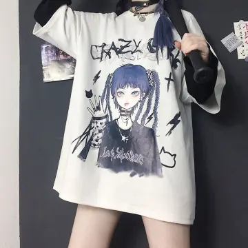 Closer To Heaven Creepy Anime Girl T-Shirt - Kawaii Pastel Goth Clothing  with Japan Streetwear and Dark Harajuku Style - Bluefink
