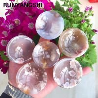 1pc Natural Crystal Sakura Flower Agate Small Bowl Reiki Cherry Blossom Agate Engraving Gemstones Crafts Home Decor DIY Gift