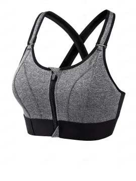 Solid Double Strap Sports Bra Criss Cross Backless Slimming Sexy