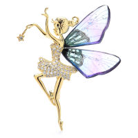 Wuli&amp;baby Butterfly Fairy Brooches For Women Lady Very Beauty Magic Angel Party Office Brooch Pin New Year Jewelry Gifts