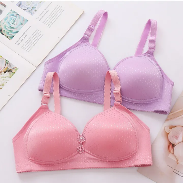 Large Size Full Cup Soft Cotton Gather Thin Bra Size 36-46 Breathable Lace