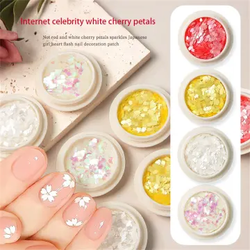 Japanese Cherry Nail Sequins, Shiny Petal Nail Art Paillettes