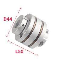 Flange Diaphragm D44 L50 Double Aluminum Shaft Coupling Flexible Coupler Joint Keyway High Rigidity Elastic