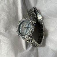 High-end ins cold style watch for women with diamonds and deep sea color womens new watch round exquisite quartz watch