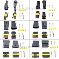 【CW】 1 5sets Kit 1/2/3/4/5/6 Pins Way AMP 1.5 Super Seal Waterproof Electrical Wire Cable Connector Plug for Car Auto