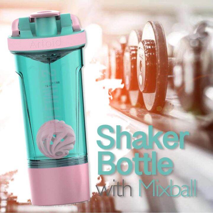 แก้วเชคบอล-artoid-mode-protein-shaker-bottle-with-blender-balls-mixing-grids-flip-top-24-oz-pink