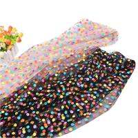 [HOT!] CheerBows 1m Tulle Mesh Fabric Printed Colorful Dots Soft Gauze Fabric for Needlework Clothing Decor DIY Girls Skirts Hair Clips