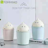 STOMMIHO Mini Children Creative Dinosaur Cartoon Cute Storage Bucket Desktop Trash Can Office Bedroom Paper Basket Box Bucket