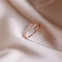 [COD] Badu exquisite index finger ring with zirconium niche light luxury opening adjustable irregular