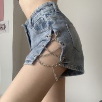 【hot】 Short Pants for Woman To Wear Womens Shorts Jeans Denim Biker Design Outfits Korean Elasticty