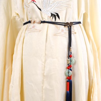 【CC】 Vestuário chinês cinto com fivela corda de cintura cadeia cintura borla estilo antigo decoração pendente faixa do palácio