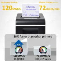 XP-Q90EC Xprinter เครื่องพิมพ์ความร้อนตัดใบเสร็จอัตโนมัติในครัวเครื่องพิมพ์บิลพกพายูเอสบีอีเธอร์เน็ตแลนบลูทูธ58มม.