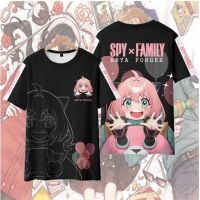 COD  ♤Cute SPY FAMILY เสื้อยืดลําลอง แขนสั้น พิมพ์ลายอนิเมะ Anya Forger 3D ทรงหลวม สําหรับครอบครัว❦