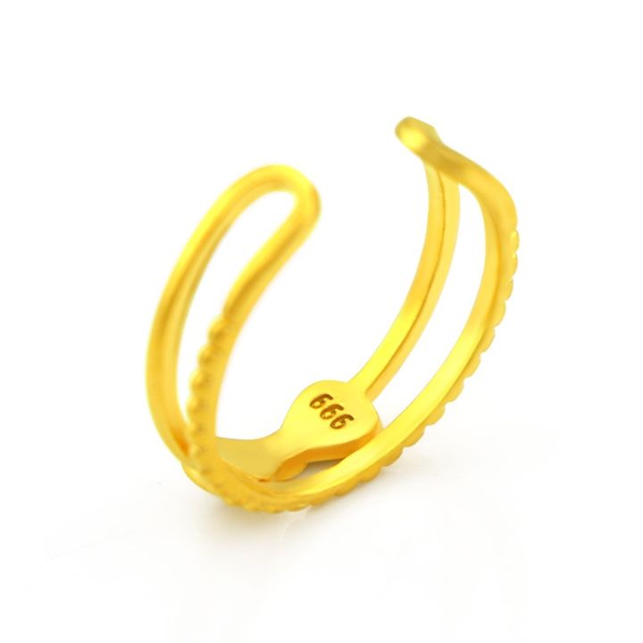 cod-ga-เครื่องประดับแฟชั่น18k-ซาอุดีอาระเบียชุบทองผู้หญิงน่ารักโบว์แหวนชุบทอง