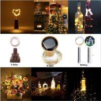 Wine Bottle Fairy Lights 10Leds 20Leds Battery Solar Power Cork Copper String Light For Christmas Wedding Party Decor 1M 2M