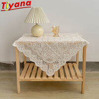 White Lace Hollow Tablecloth Flower Jacquard Tea Table Cloth Square Scarf Cabinet Decoration Home Deco Bookcase Cover &amp;3