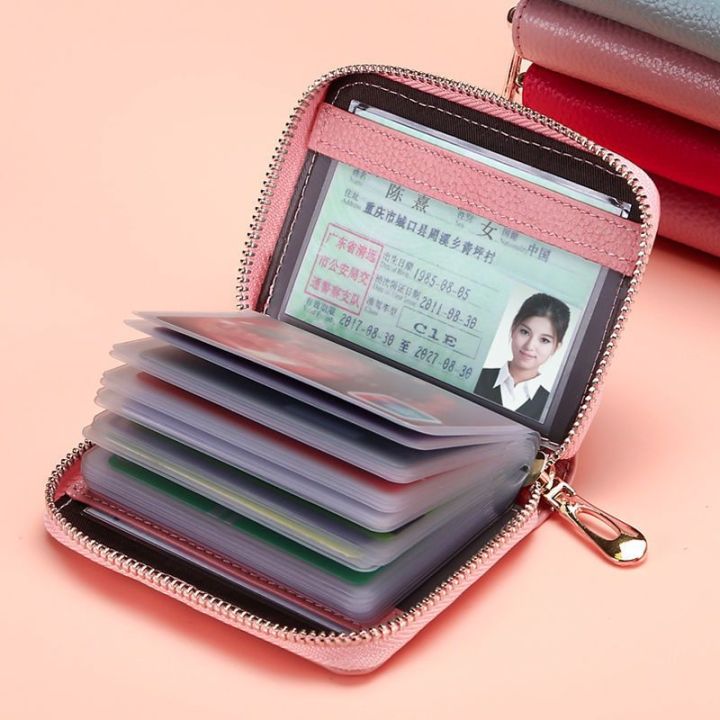 กระเป๋าใส่บัตรวัสดุหนังกระเป๋าใส่บัตรแบบหลายช่องใส่บัตรสำหรับใส่บัตรสำหรับใส่ใบขับขี่ความจุขนาดใหญ่