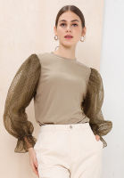 Lubna - Organza Puff Sleeves Top