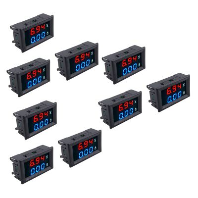 9Pcs LED Digital DC 0-100V 10A Voltage Amp Volt Meter Panel Dual Voltmeter Ammeter Tester