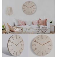 Ready Stock 12” Wall Clock Modern Design Creative Digital Nordic Brief for Living Room Watch Wood Wall Clocks Home Decor