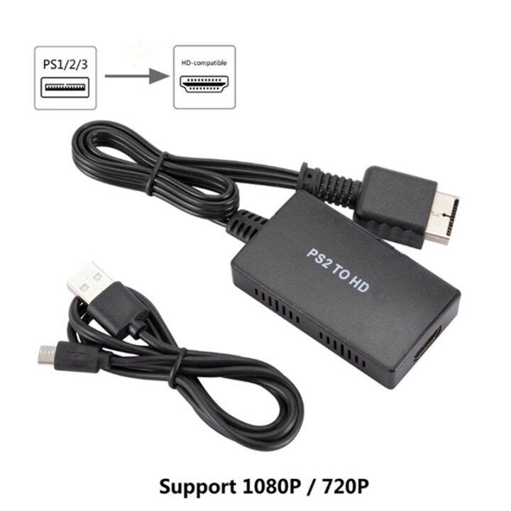 PS2 to HDMI-compatible Audio Video Converter Adapter AV Compatible