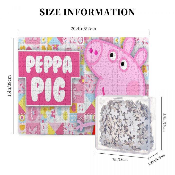 peppa-pig-wooden-jigsaw-puzzle-500-pieces-educational-toy-painting-art-decor-decompression-toys-500pcs