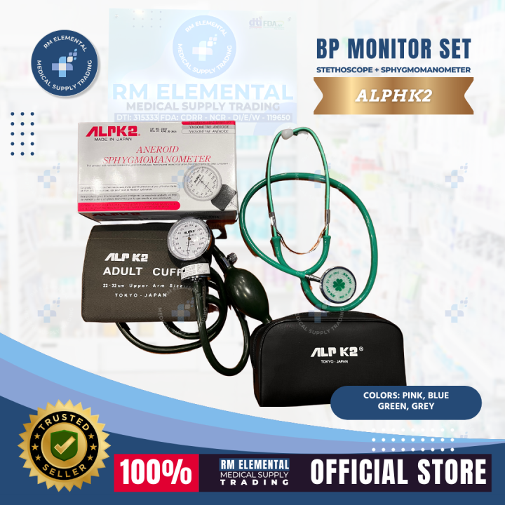 Alpk2 Aneroid Sphygmomanometer + Stethoscope Manual BP Set Japan