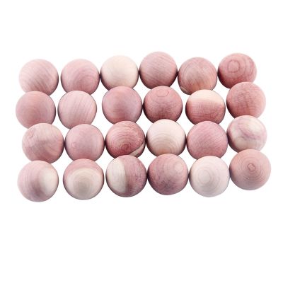 24Pcs Natural Balls Aromatic Red Wooden Balls for Clothes Storage Drawer Wardrobe Freshener Accessories