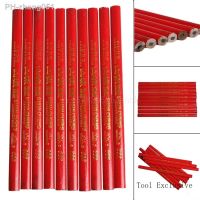 10pcs Carpenter Pencils Woodworking Pencil With Scale Black Lead DIY Builder Joiners Tool Blue red Lead Stationery Marker Pencil