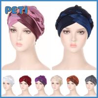 PETIHOME สำหรับผู้หญิง ของอินเดีย อิสลาม Headwear หมวกผ้าโพกหัว หมวกนอนหลับสบาย หมวกกันมะเร็ง หมวกคีโม